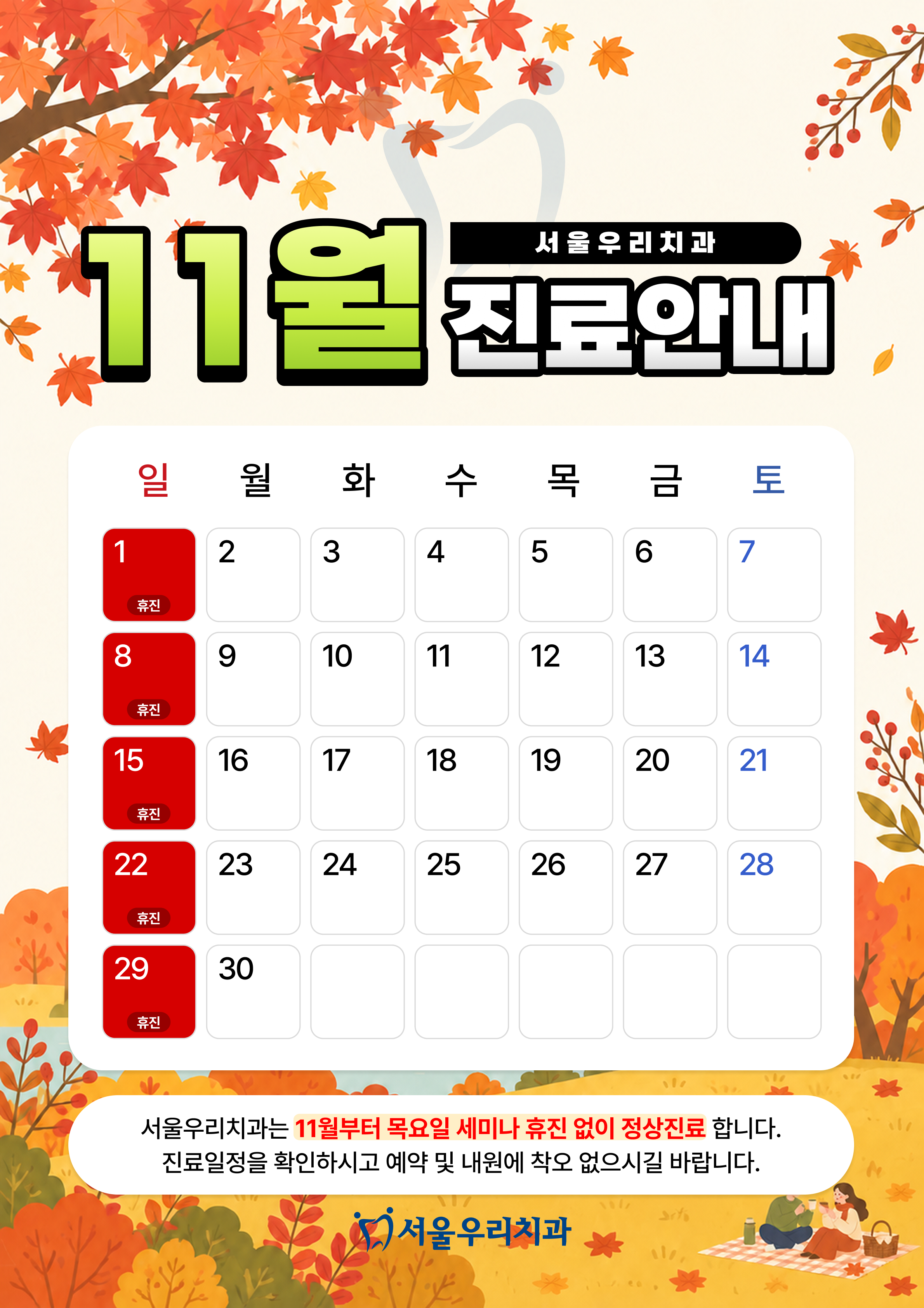 11월 진료안내